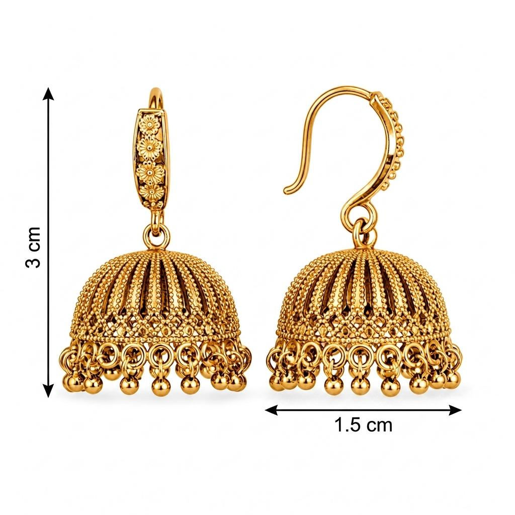 Vintage Floral Dome Jhumka Earrings