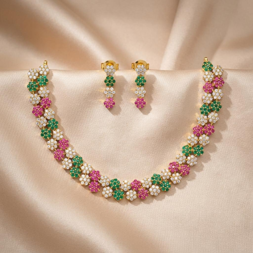 Multicolor Floral Blossom Necklace