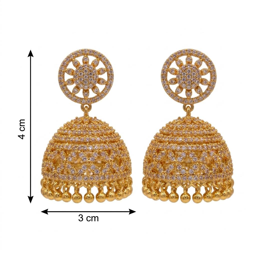 Royal Radiance CZ Jhumka Earrings