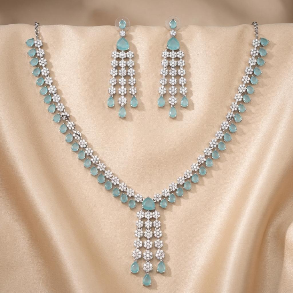 Premium Pastel Green Zircon Necklace