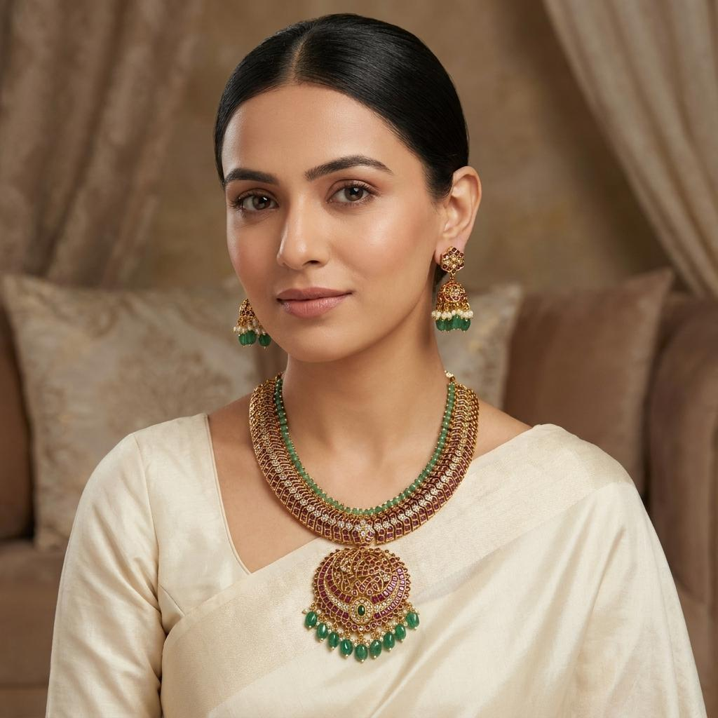 Royal Ruby Kempu Kundan Necklace