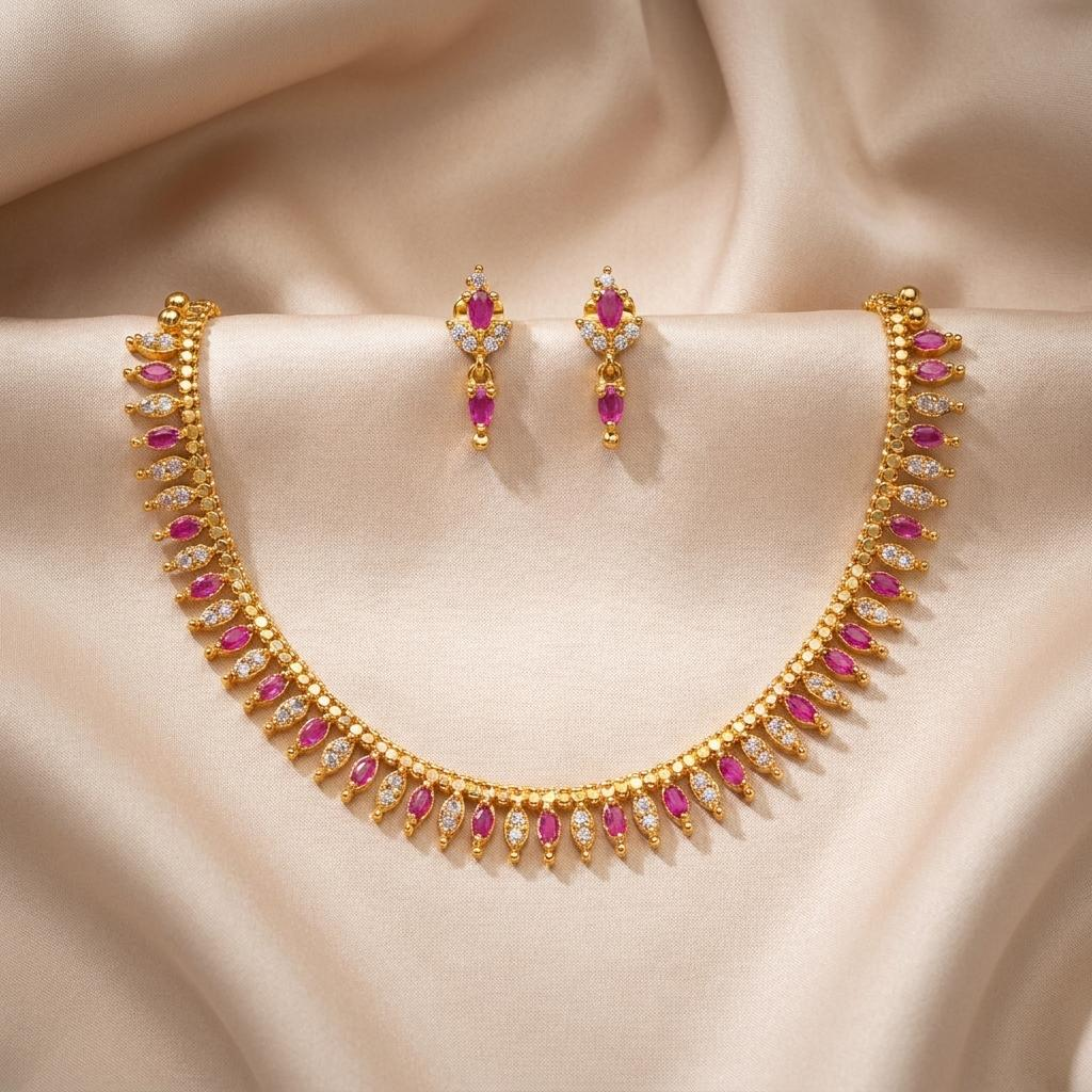 Petite Ruby & Pearl Droplet Set