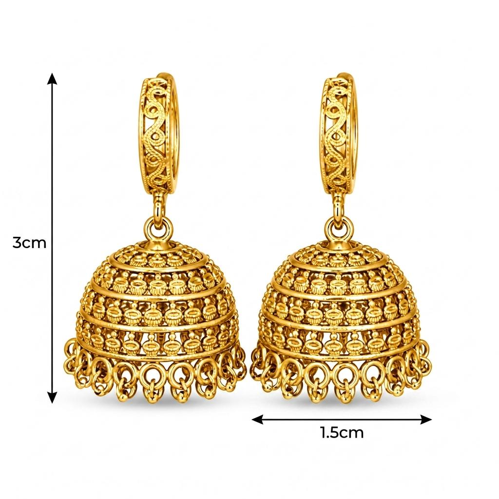 Classic Antique Gold Jhumka Earrings