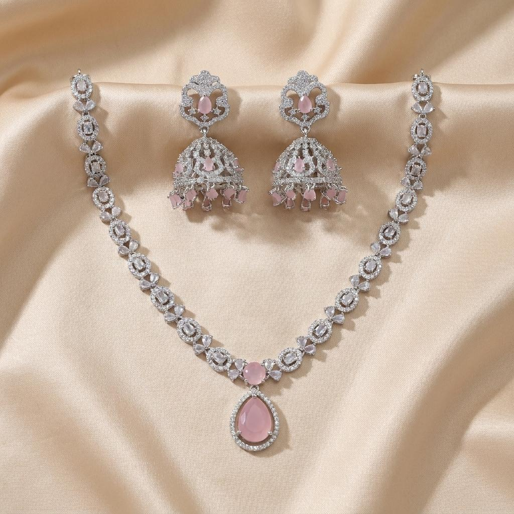 Pink Pastel Fusion Zircon Neckpiece