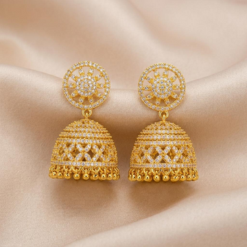 CZ Pave Jhumka Earrings