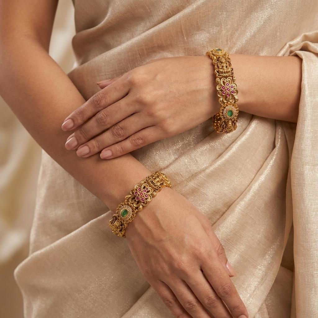Ruby Emerald Antique Bangles