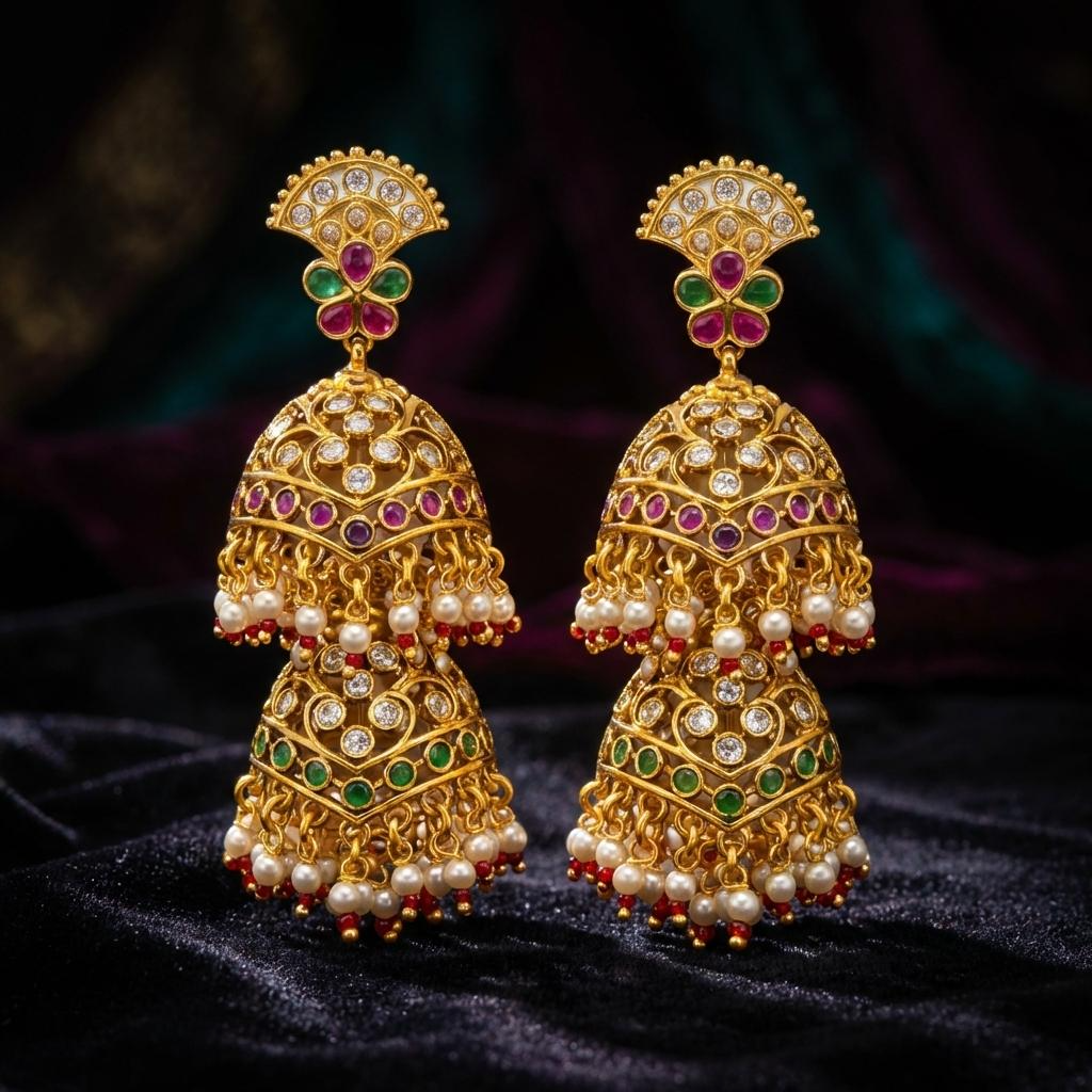 Ad Double Hanger Jhumkas