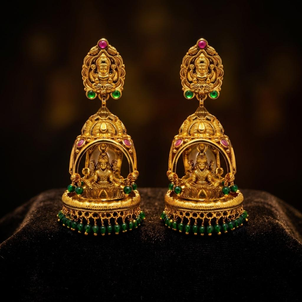Lotus Lakshmi Arch Jhumkas