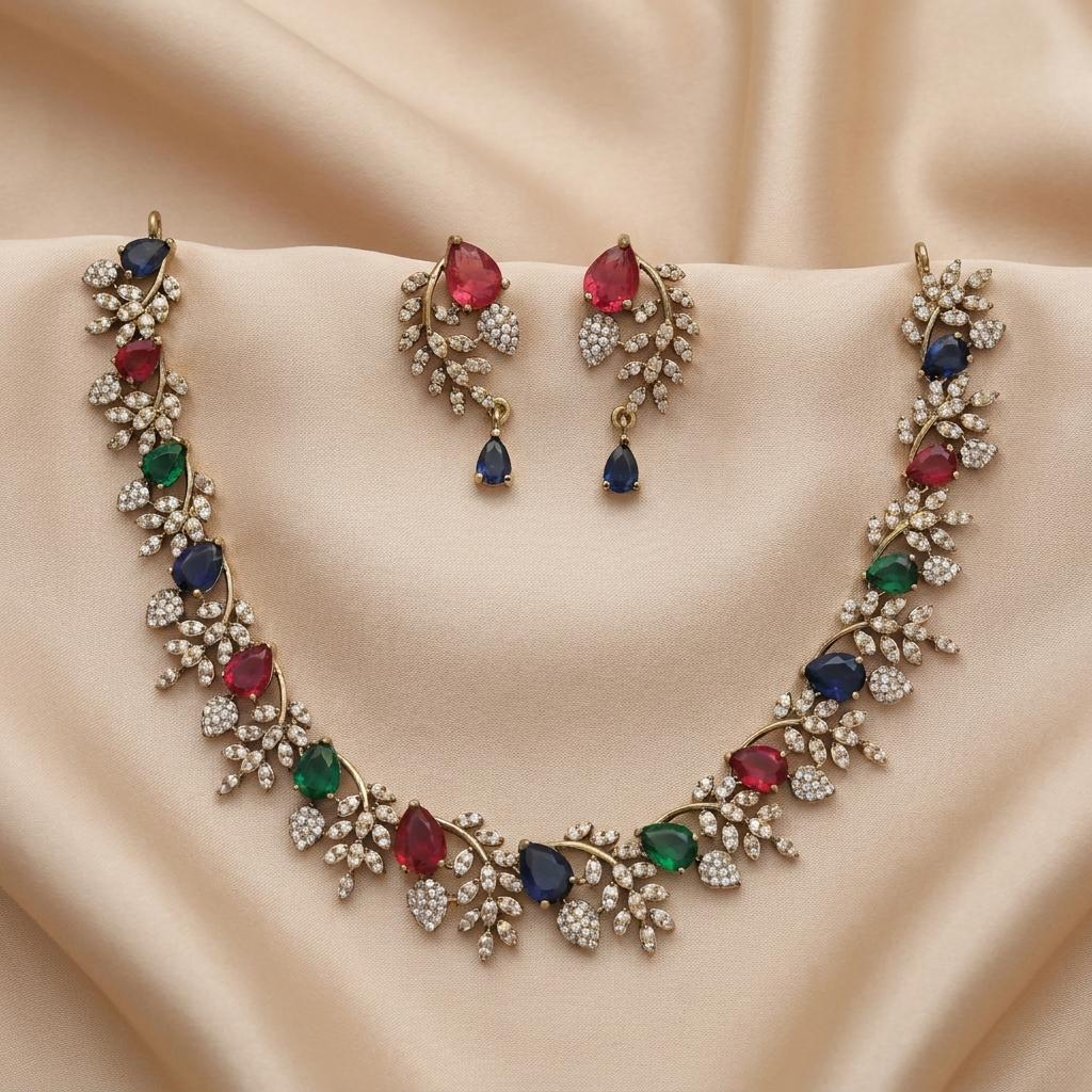 Rangoli Vibrant Zircon Neckpiece