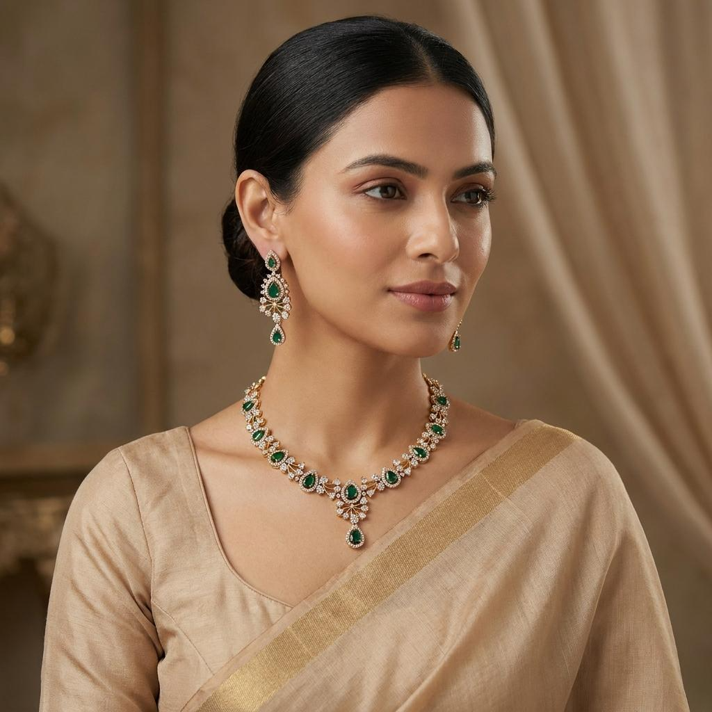 Emerald Floral AD Neckpiece