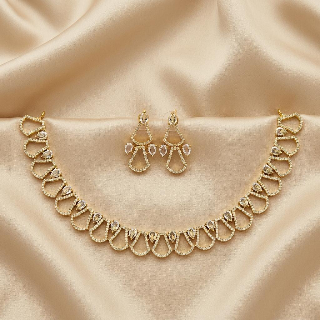 Elegant CZ Hasli Necklace Set