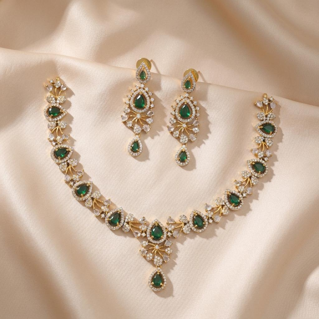 Emerald Floral AD Neckpiece