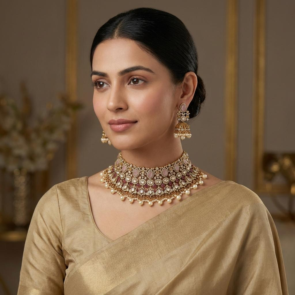 Royal Blush Pearl Choker Set