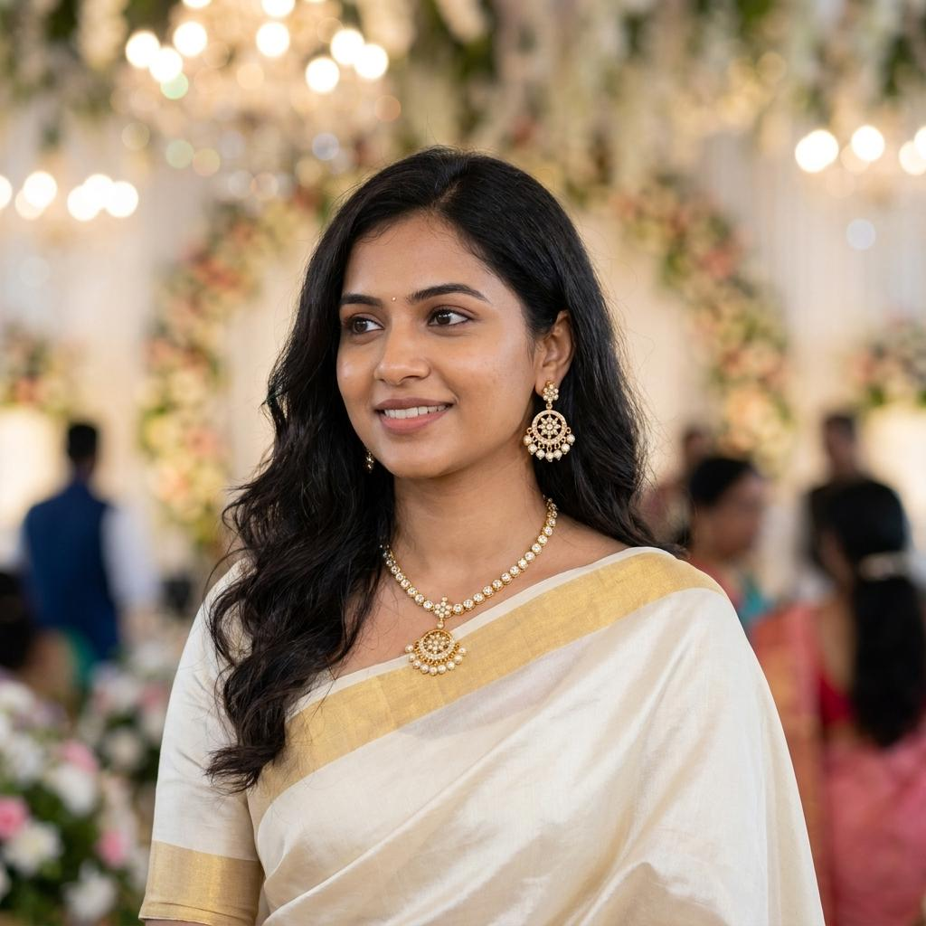 Pearl Drop AD Attigai Neckset