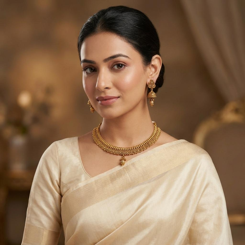 Antique Gold Traditional Choker Set