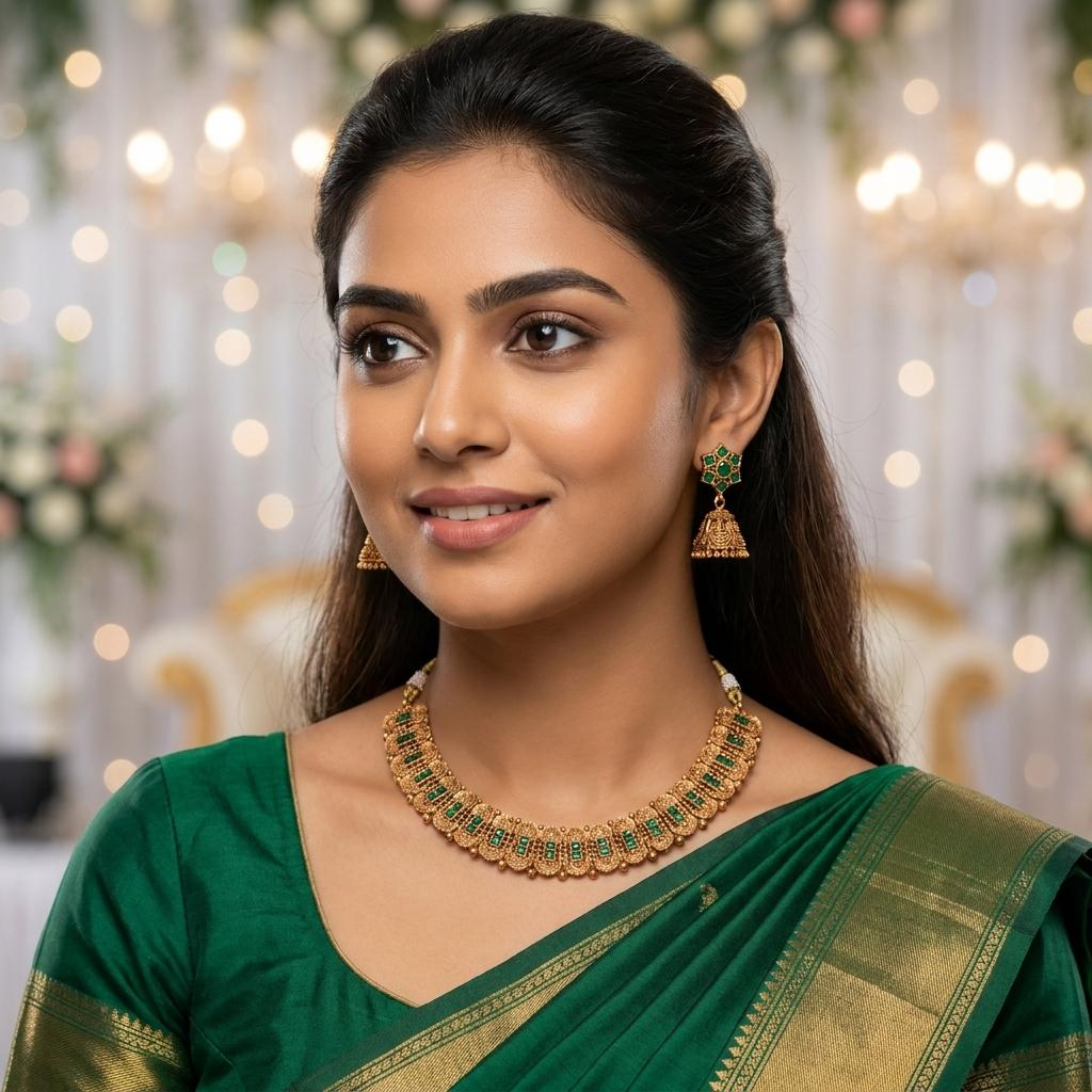 Emerald Floral Necklace