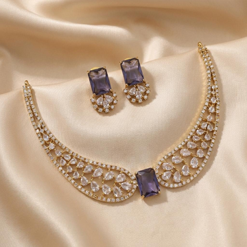 Amethyst CZ Premium Bridal Hasli Neckpiece