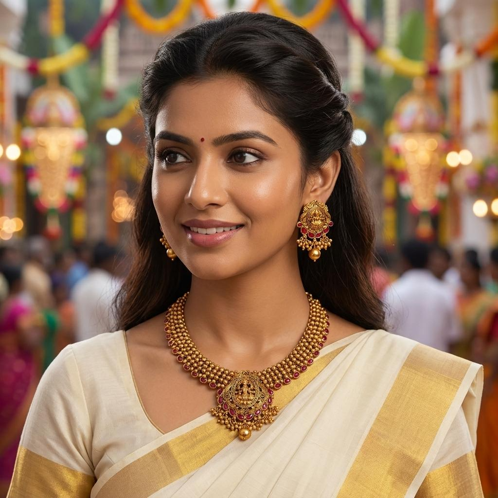 Lakshmi Ruby Antique Necklace Set