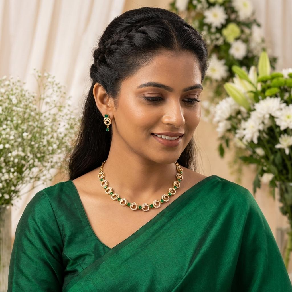 Green Spiral Elegance Necklace Set