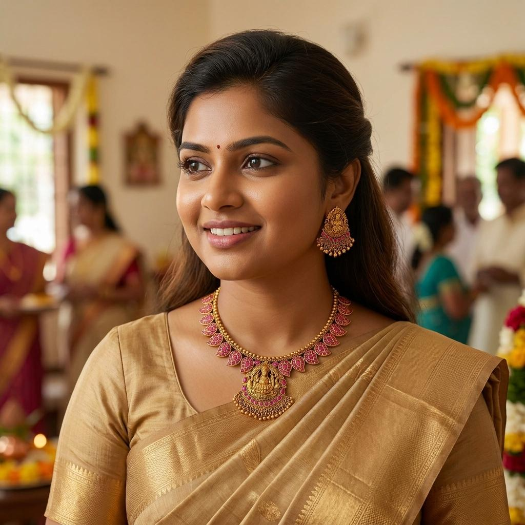 Lakshmi Ruby Antique Necklace Set