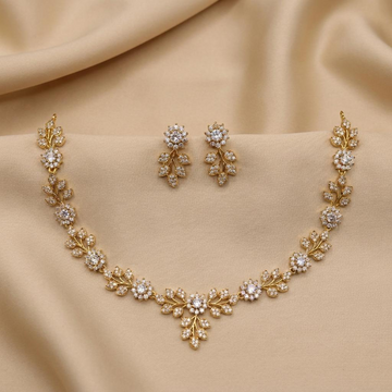 Floral Vine CZ Necklace Set