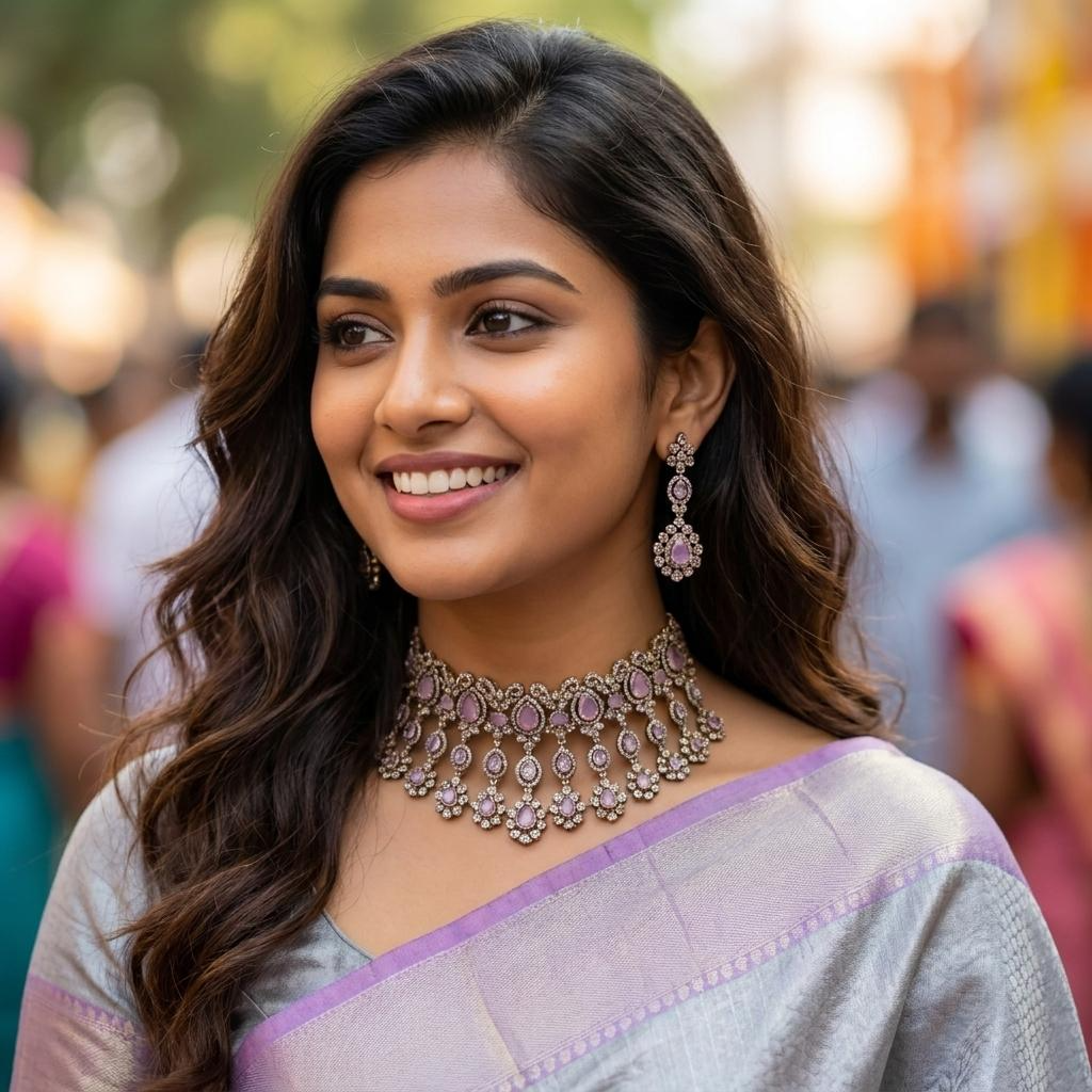 Blush Pink Victorian Kundan Bridal Choker Set