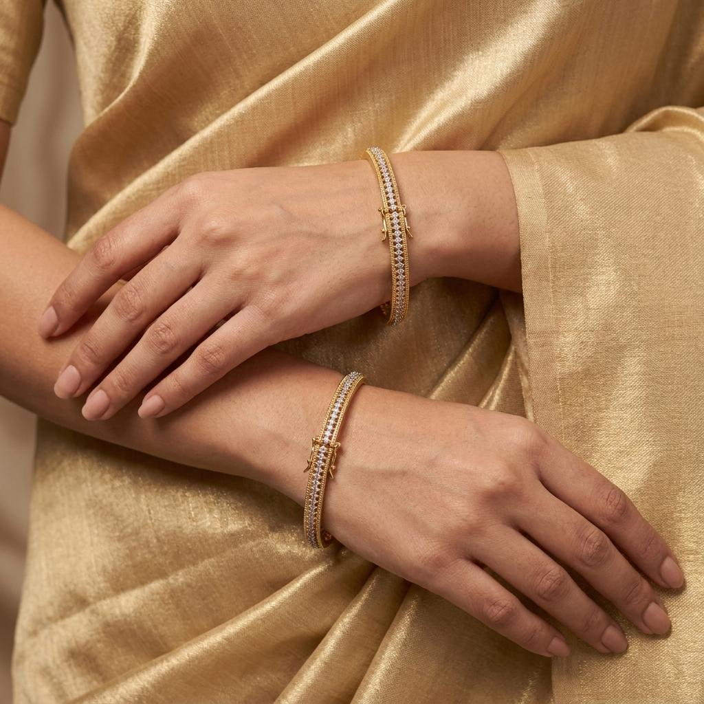 Slim CZ Designer Bangles