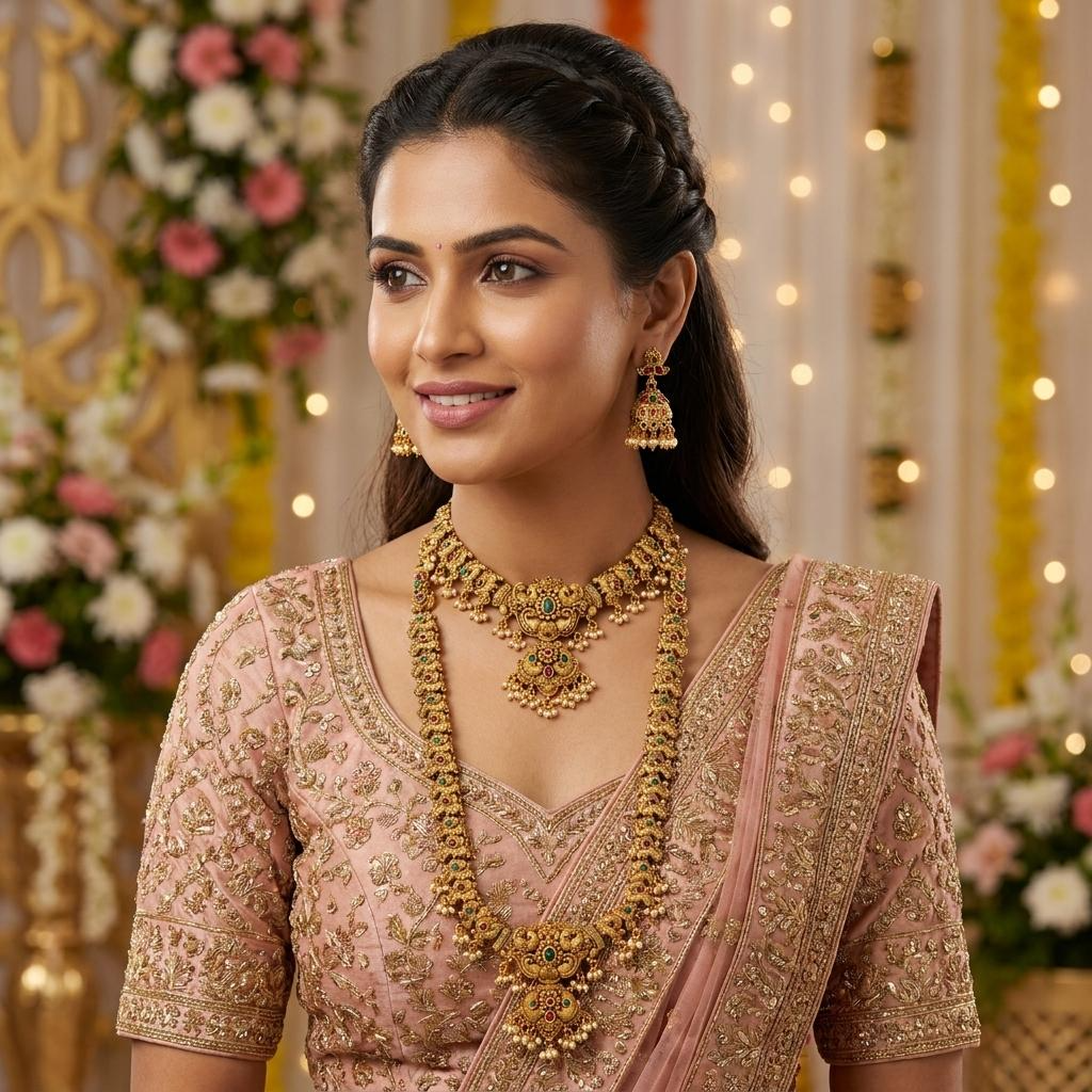 Ruby Emerald Bridal Set