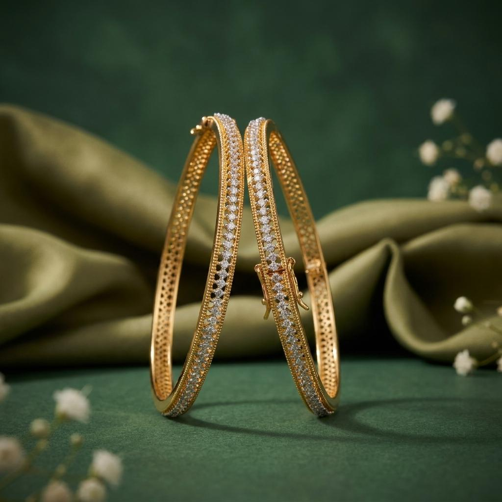 Slim CZ Designer Bangles
