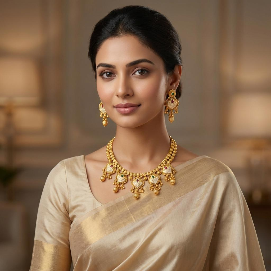 Antique Meenakari Choker Set