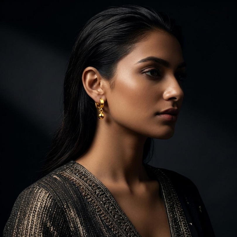 Hoop Anti Tarnish Earrings by House of Charvi