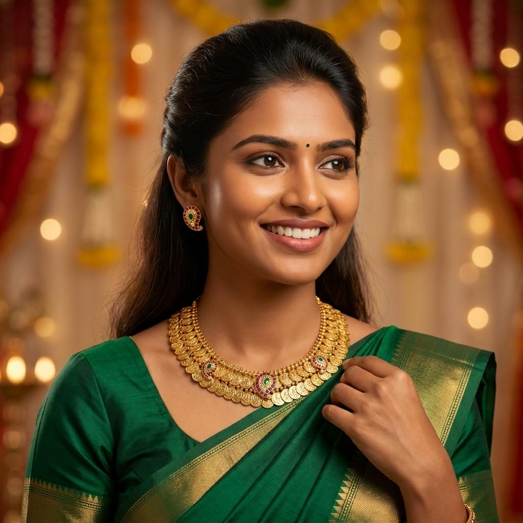 Antique Coin Lakshmi Necklace Set