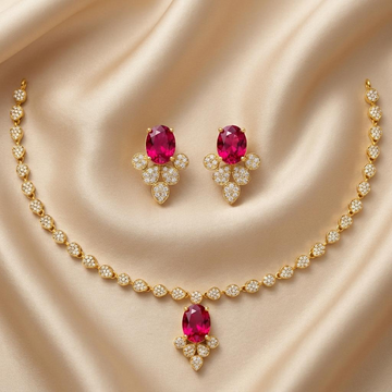 Royal Ruby Vine Drop Necklace Set