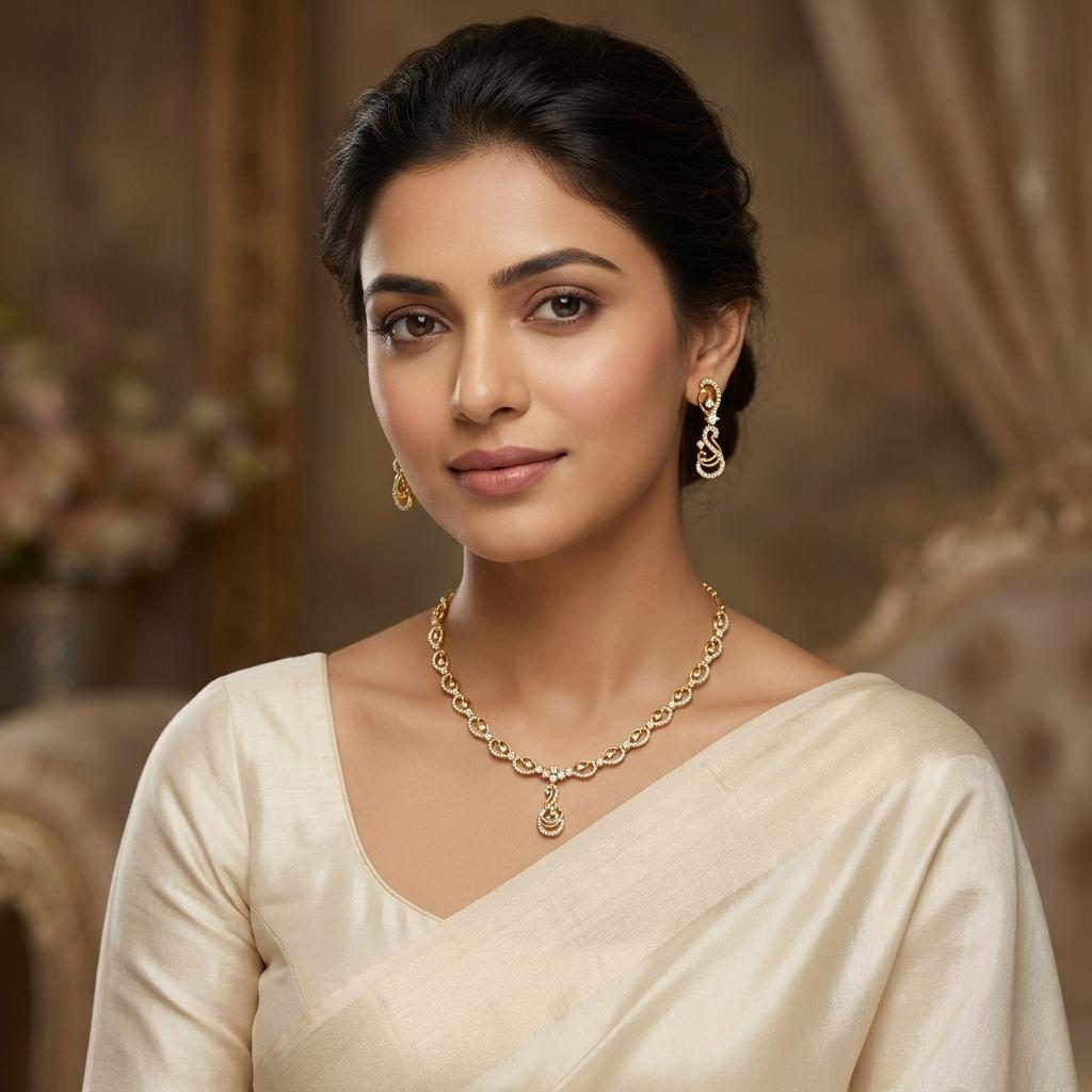 CZ Infinity Necklace Set