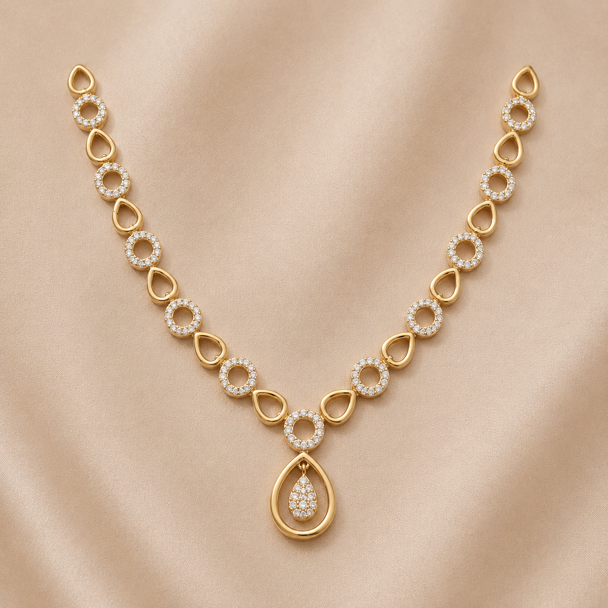 Celestial Teardrop CZ Necklace Set