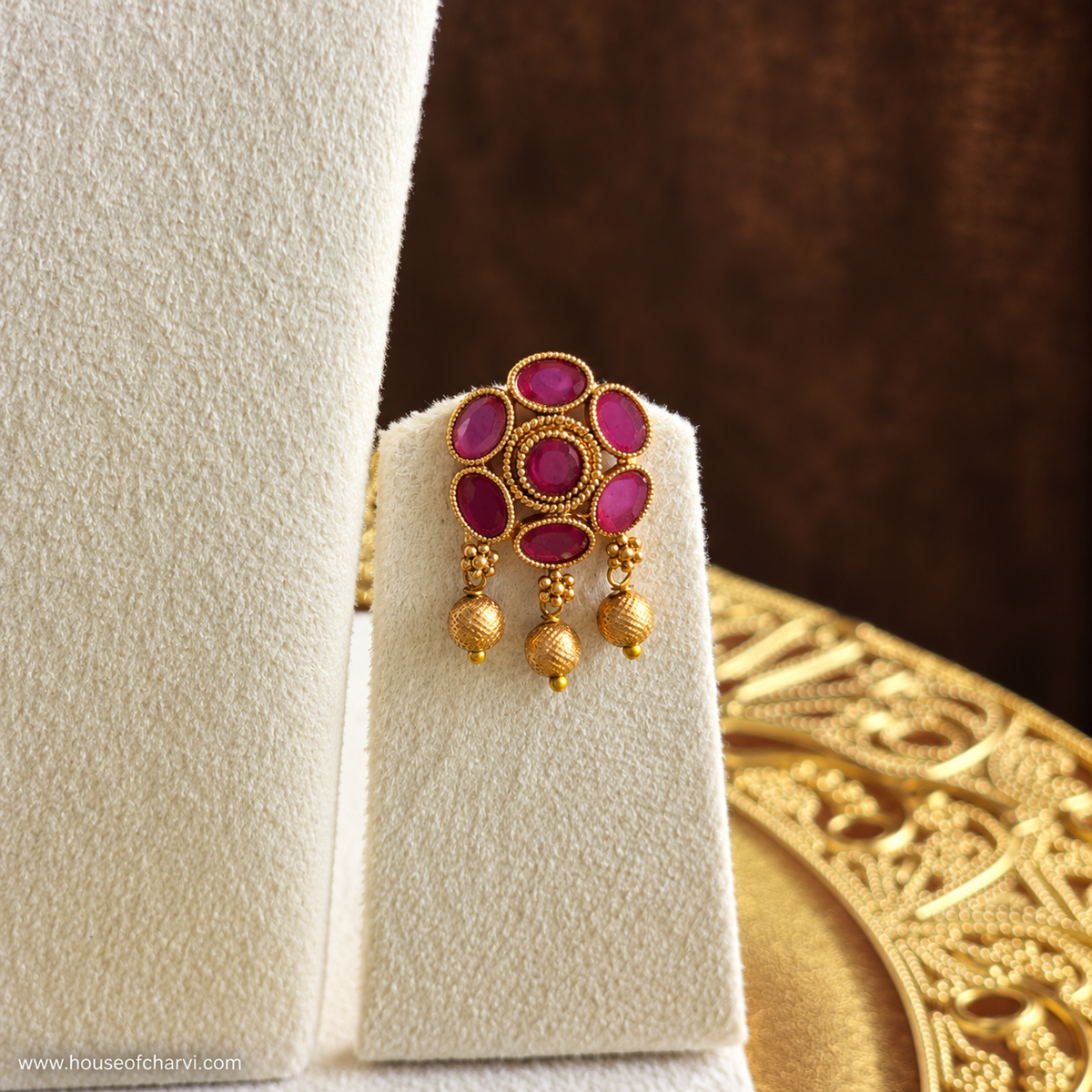 Ruby Stone Necklace Set