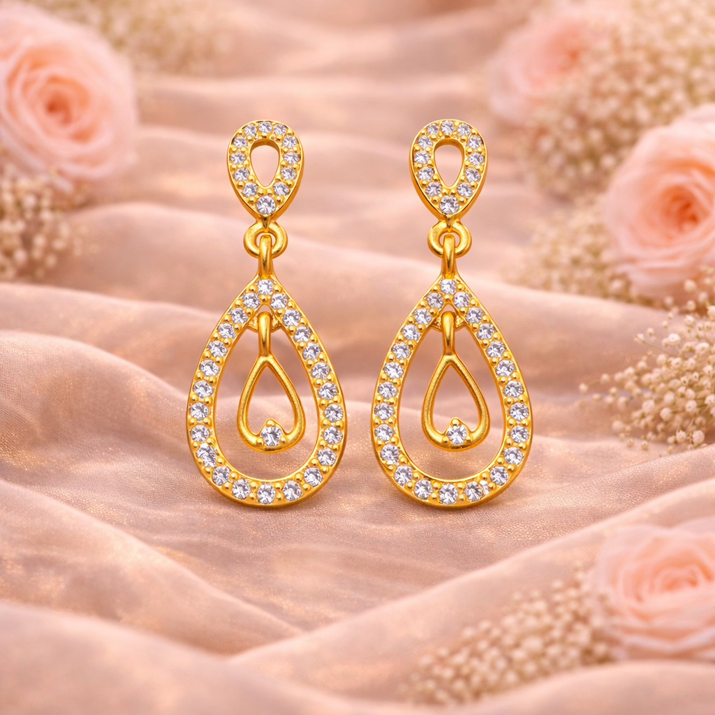 Crystal Teardrop Halo Earrings
