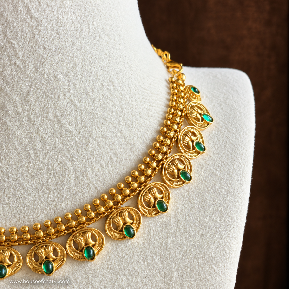 Green Stone Traditional Necklace Set