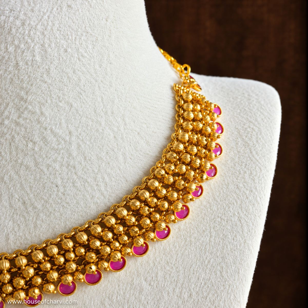 Ruby Lakshmi Temple Necklace