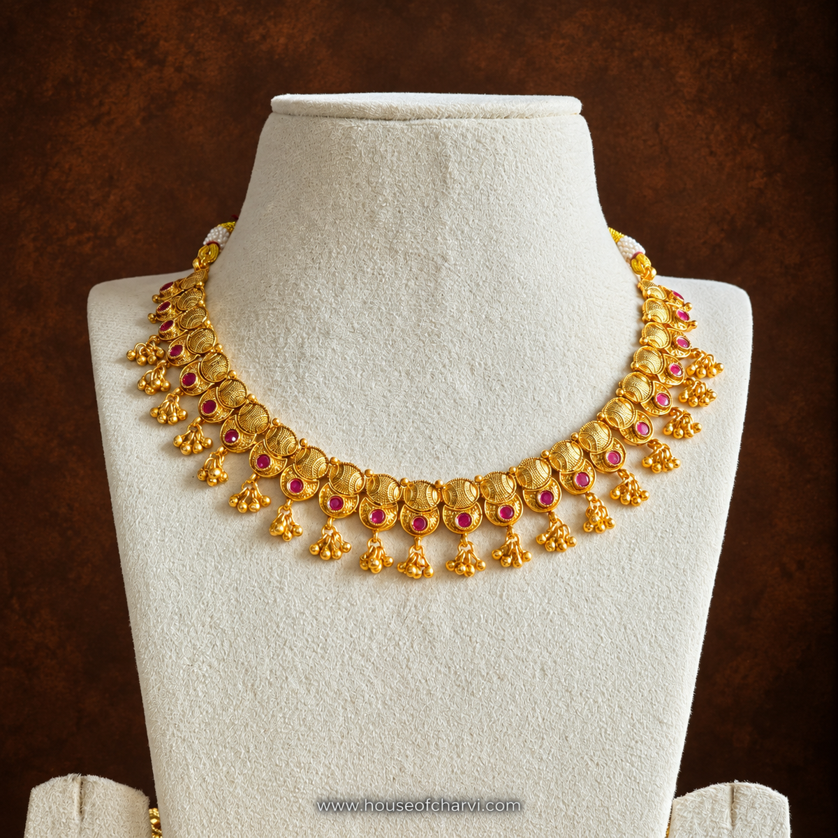 Pink Kemp Kasu Necklace set