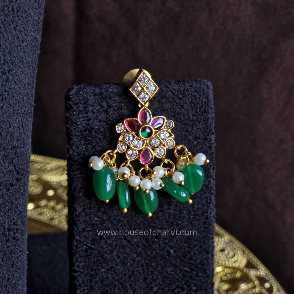Ruby Green Necklace Set