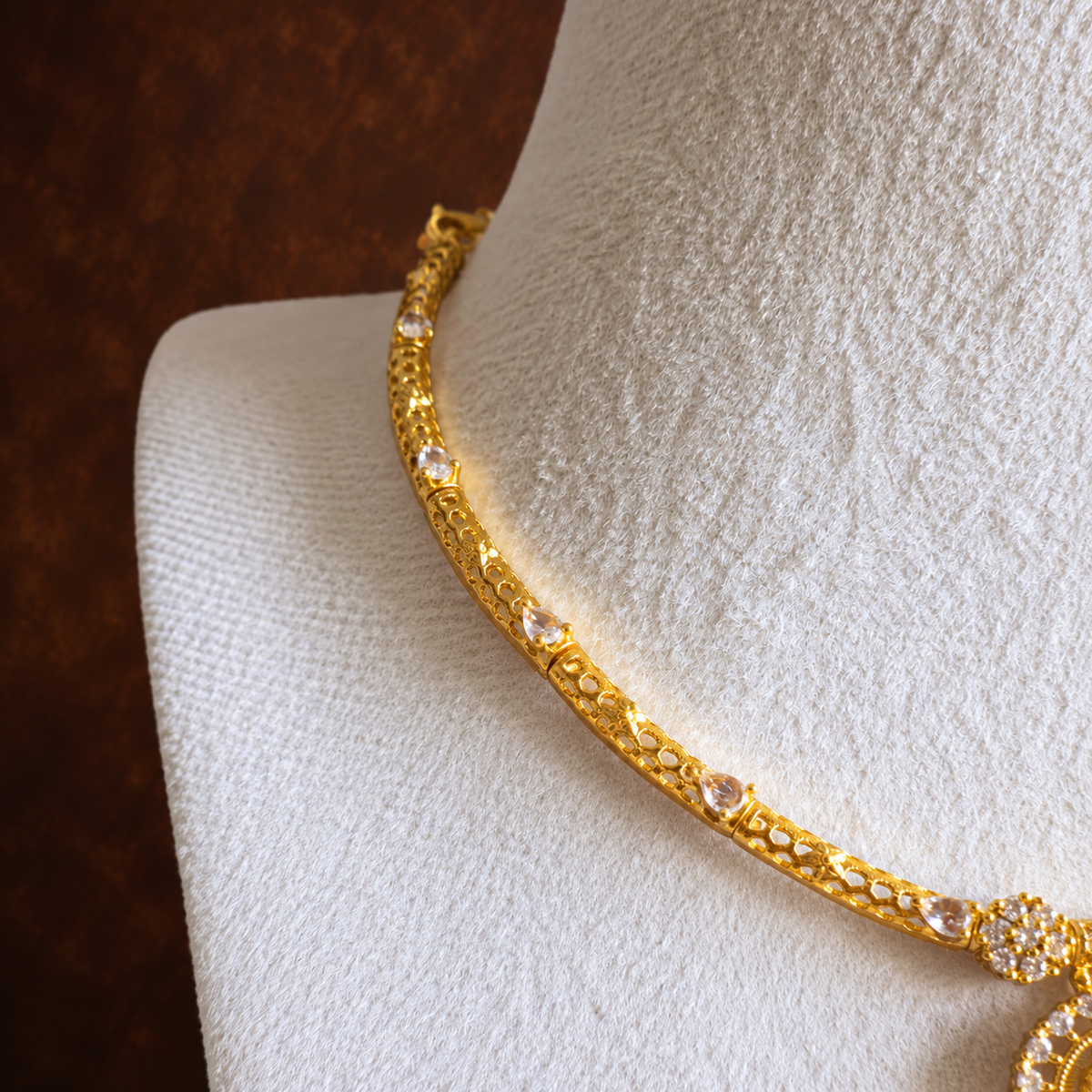 Coin Pendant CZ Necklace Set