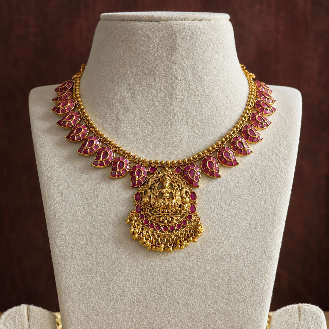 Lakshmi Ruby Antique Necklace Set