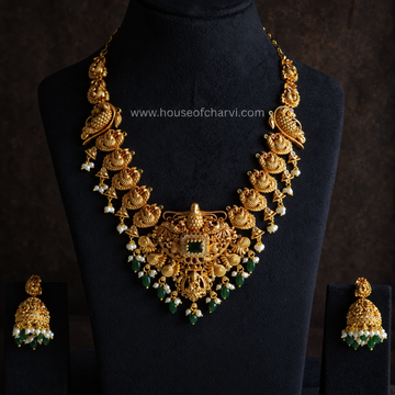 Peacock Temple Necklace Set