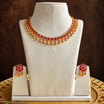 Ruby Stone Necklace Set
