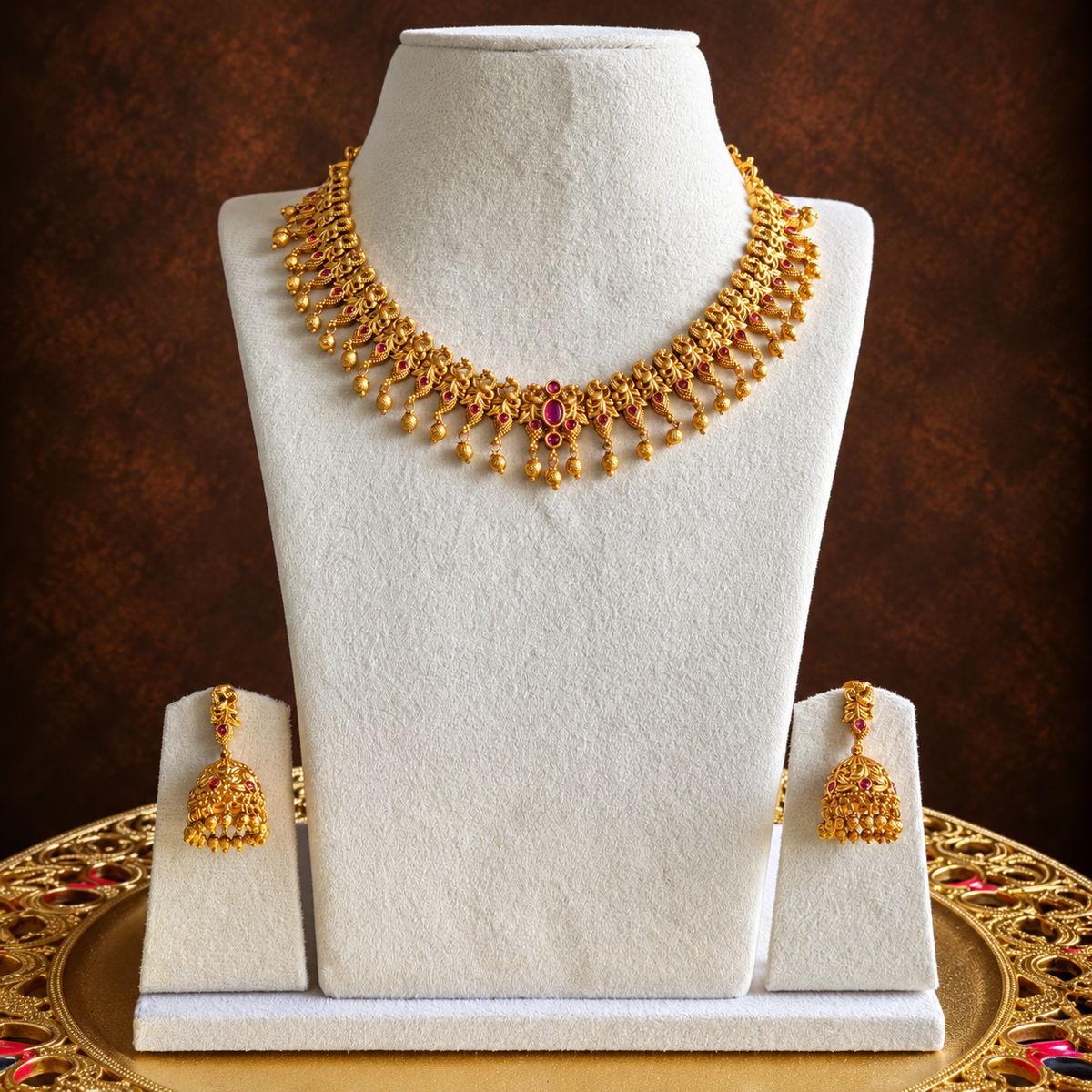 Ruby Drape Neckpiece