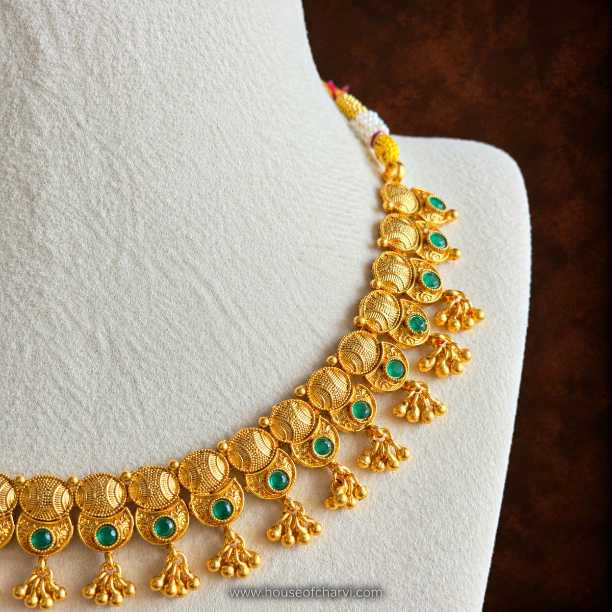 Traditional Green Kemp Coin Necklace Set