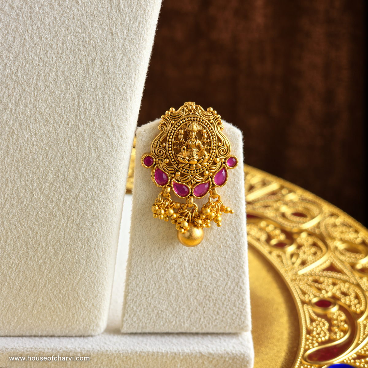 Ruby Lakshmi Temple Necklace