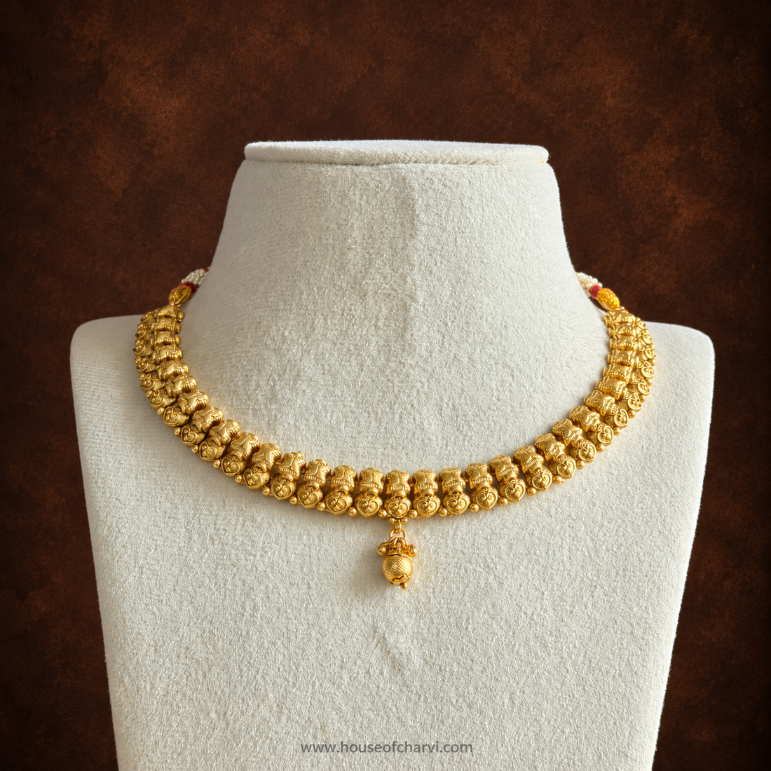 Gold Lakshmi Coin Choker Necklace Set