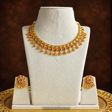 Pink Kemp Kasu Necklace set